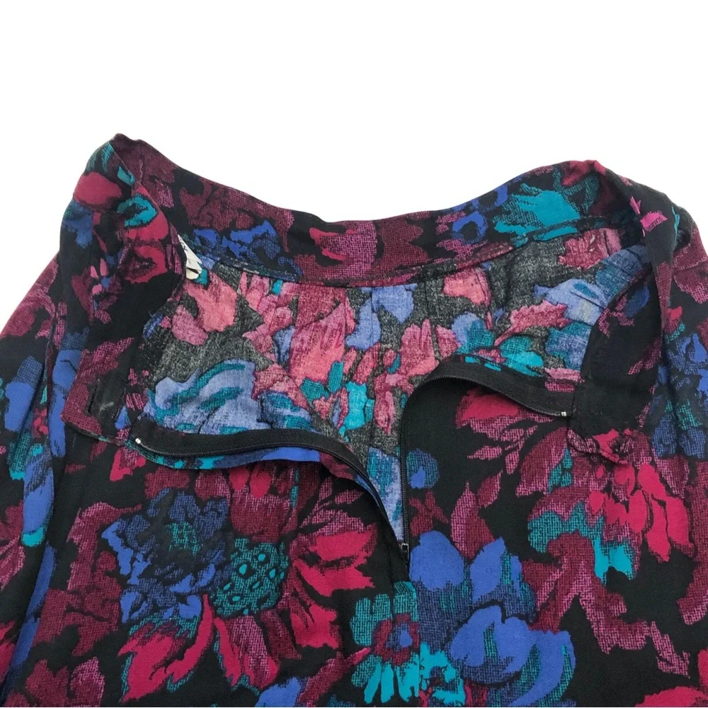 Vintage 80s 90s Floral Pleated Skirt - Picture 6 of 13
